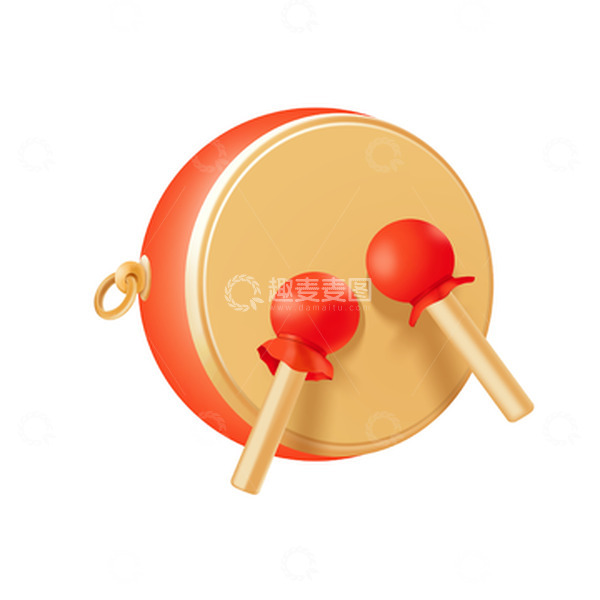 源文件下载【趣麦麦图】红色打鼓开门红手绘图