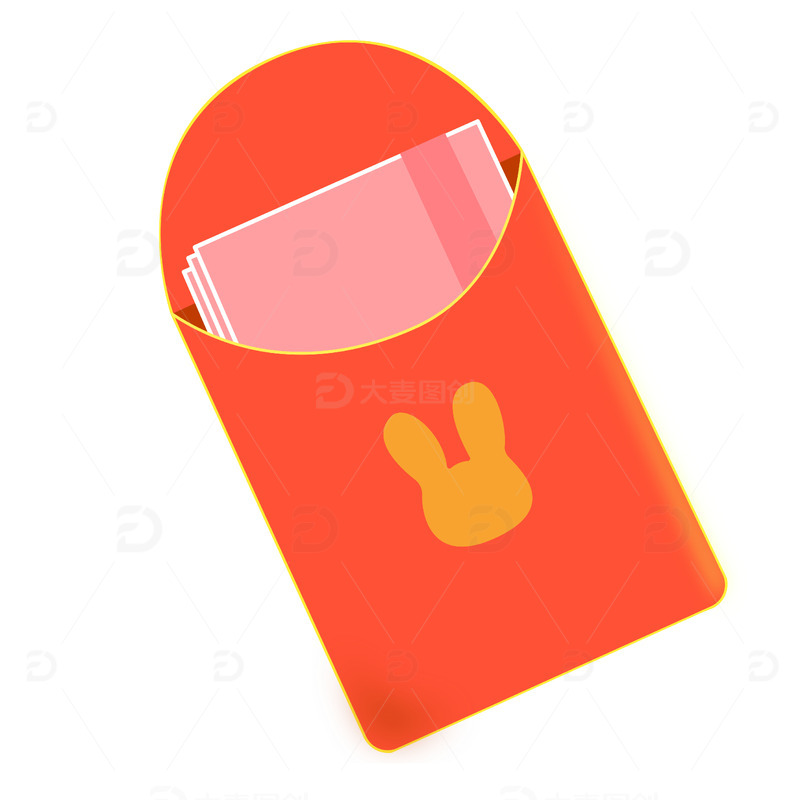 红色2023兔年红包打开元素