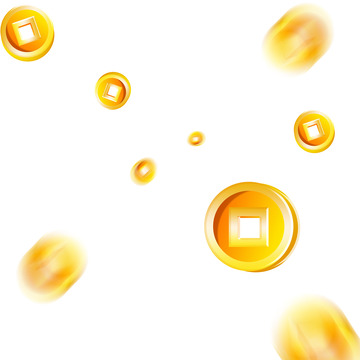 金色矢量悬浮金币装饰活动促销元素