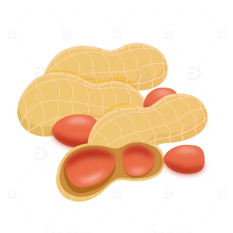 黄色花生卡通手绘图