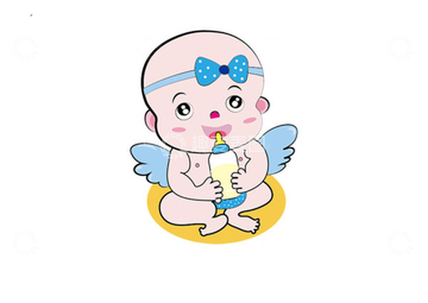 源文件下载【趣麦麦图】-拿奶瓶的小BABY