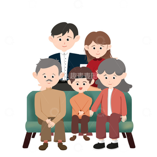 源文件下载【趣麦麦图】卡通全家福家人团圆合照人物元素