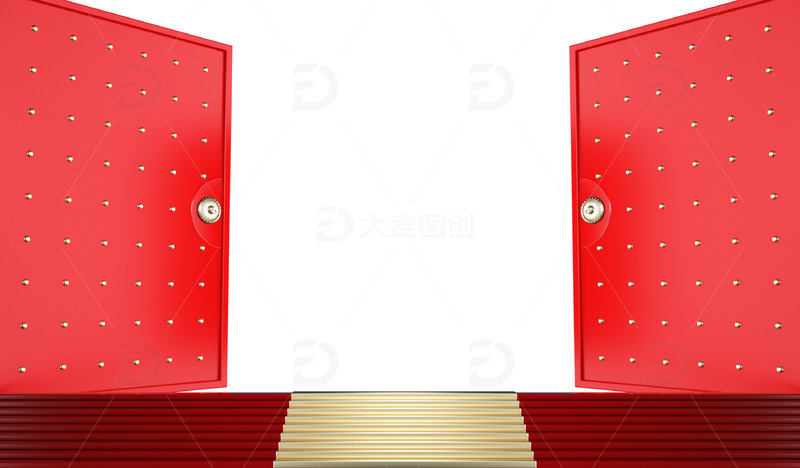 红色中式大门开门红