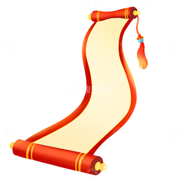 源文件下载【趣麦麦图】手绘国潮中国风红色卷轴边框元素