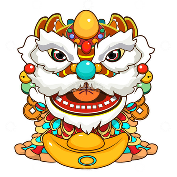 源文件下载【趣麦麦图】新春醒狮贺岁矢量手绘