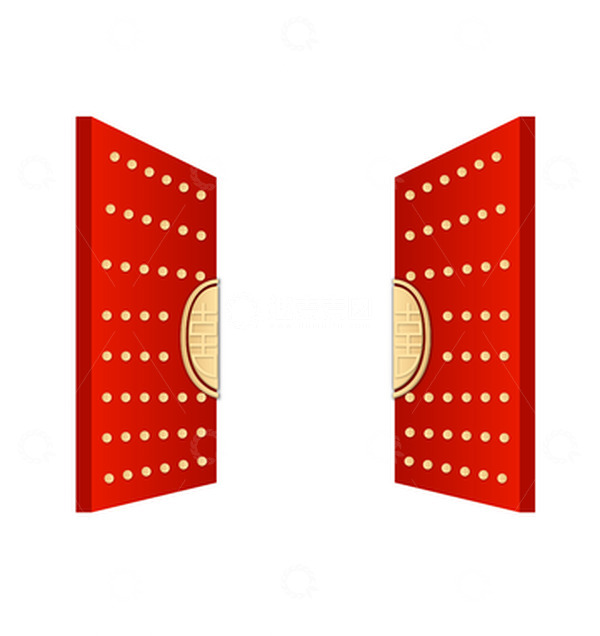 源文件下载【趣麦麦图】红色大门开门大吉