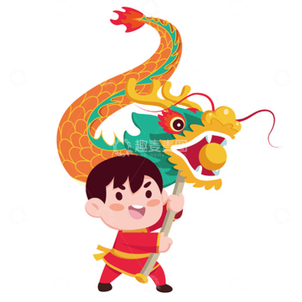 源文件下载【趣麦麦图】新年开门红开门大吉舞龙舞狮喜庆可爱卡通