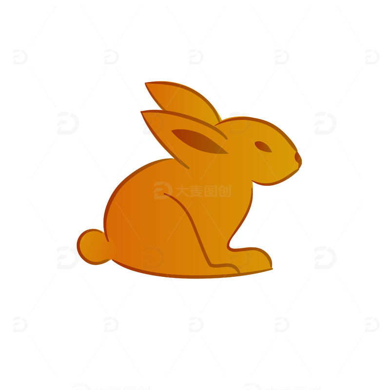 源文件下载【趣麦麦图】渐变色兔子橙色红色矢量