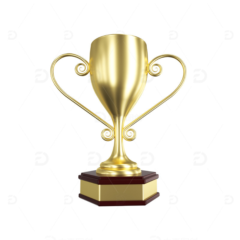 3D金色奖杯建模