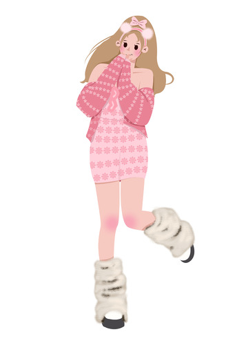 粉色可爱风格女孩子