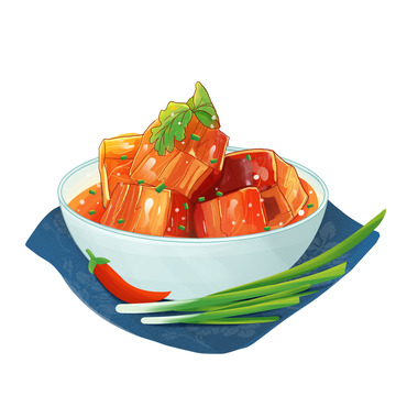 中式美食红烧肉元素