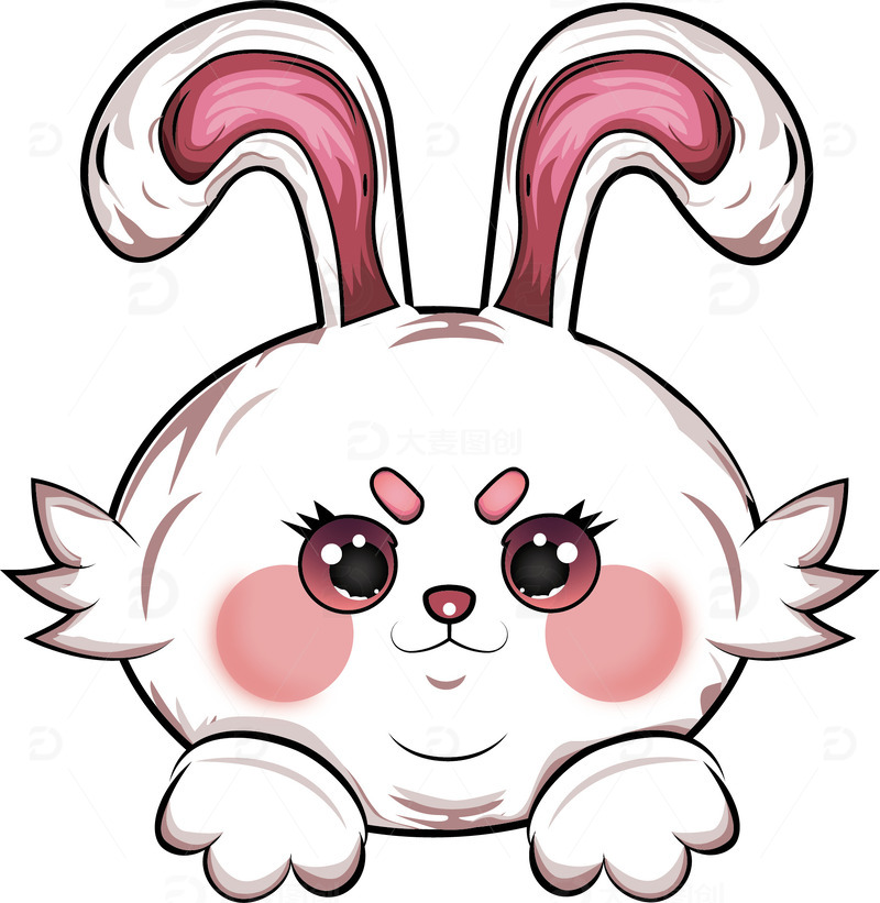 源文件下载【趣麦麦图】古风手绘兔子