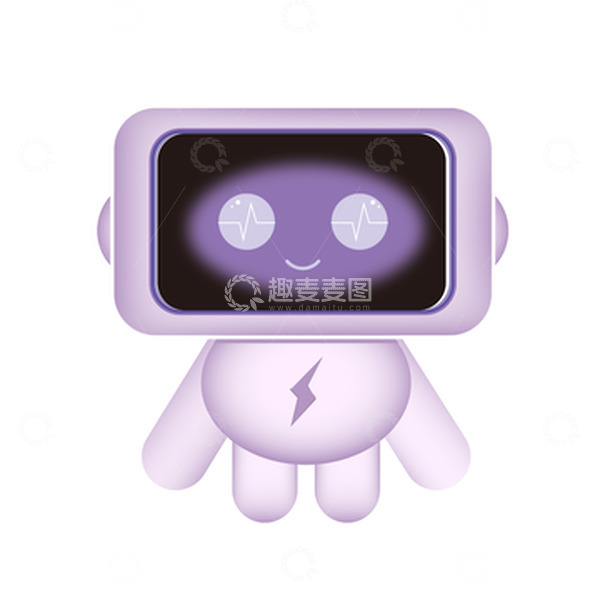 源文件下载【趣麦麦图】紫色科技物联IP形象矢量元素