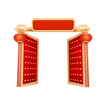 开门红金红色大门门匾