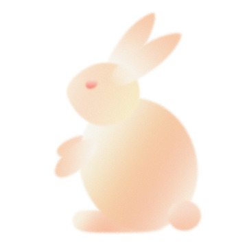 橙黄色蹲坐毛茸茸可爱小兔子