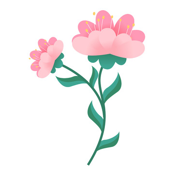 卡通粉色花手绘图