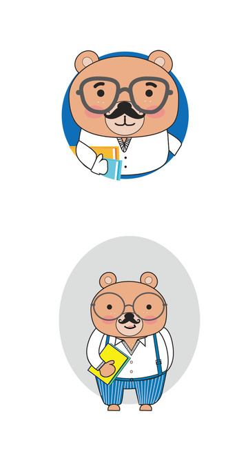 小熊卡通手绘