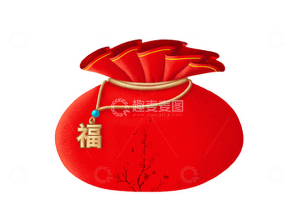 源文件下载【趣麦麦图】福字吊饰的红色福袋