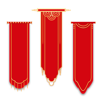 红色国潮边框文字主图古风新年金色活动边框