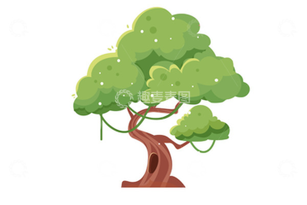 源文件下载【趣麦麦图】-绿色小清新树木素材