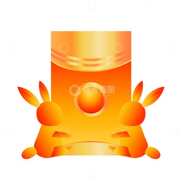 源文件下载【趣麦麦图】新年红色喜庆玉兔拜年红包矢量插画