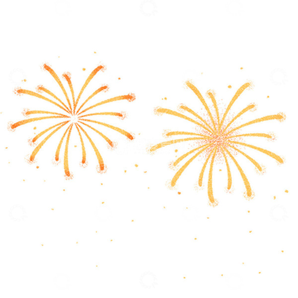 源文件下载【趣麦麦图】-金黄色春节手绘烟花