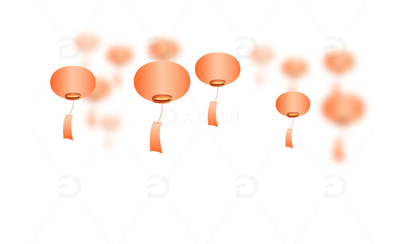 新春新年氛围灯笼装饰元素