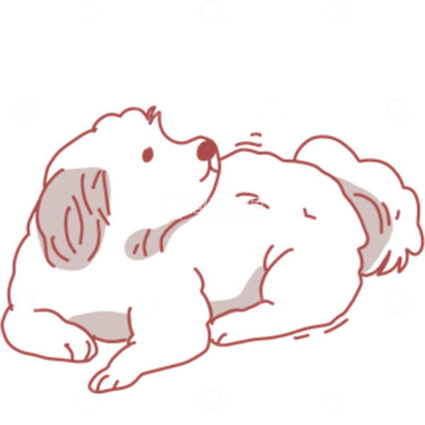 源文件下载【趣麦麦图】白色手绘卡通小狗狗狗可爱