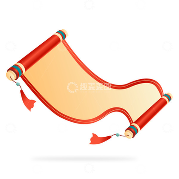 源文件下载【趣麦麦图】红色中国风传统喜庆卷轴装饰元素