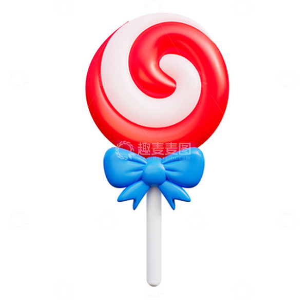 源文件下载【趣麦麦图】3D礼物蝴蝶结棒棒糖