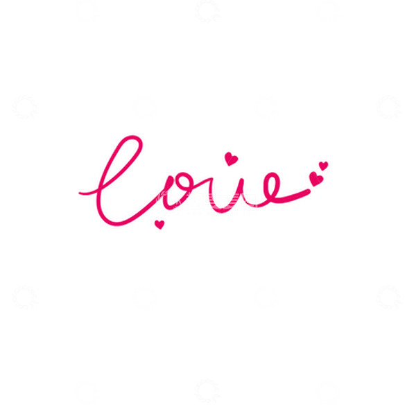 源文件下载【趣麦麦图】-玫红色矢量手写love字体