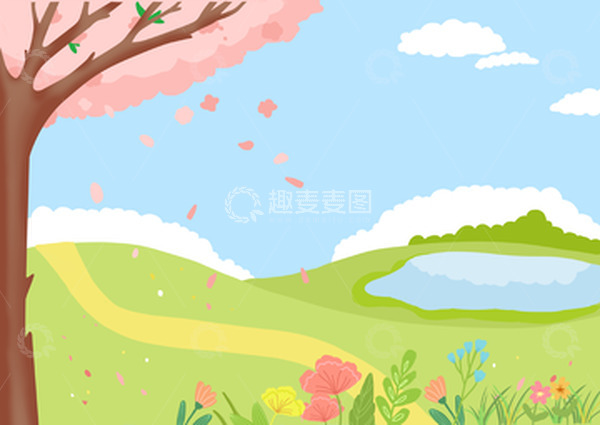 源文件下载【趣麦麦图】-清新春天背景