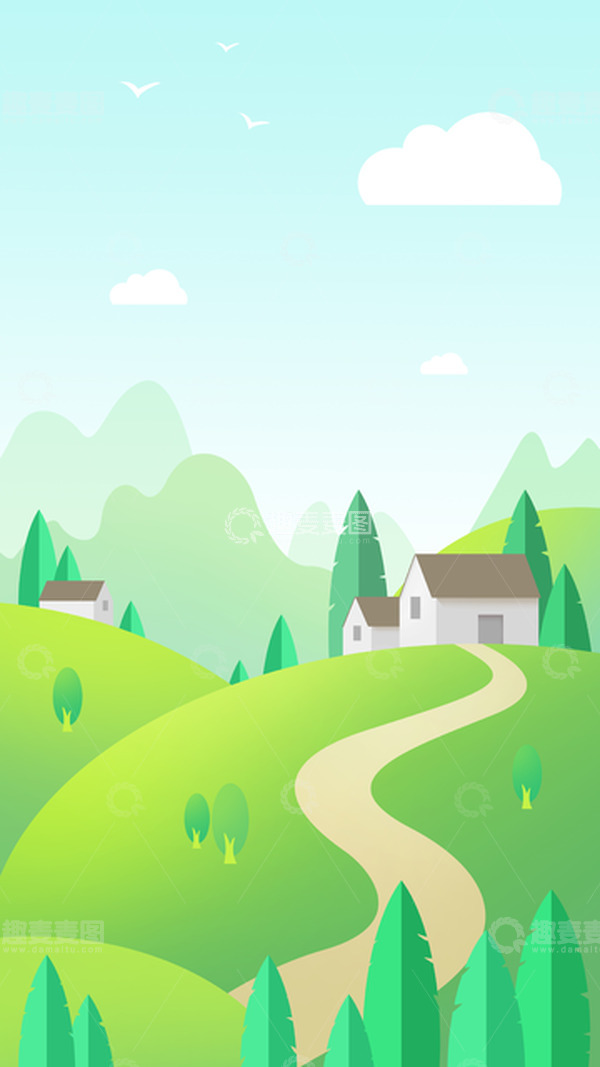 源文件下载【趣麦麦图】绿色清新春天背景