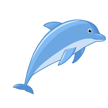 卡通蓝色海洋生物海底世界海豚免扣素材