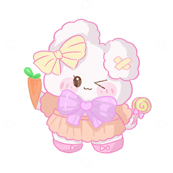 源文件下载【趣麦麦图】穿裙子的小兔子