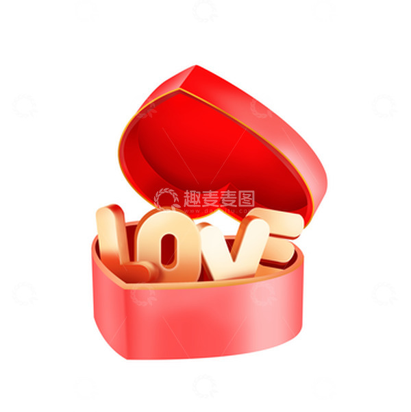 源文件下载【趣麦麦图】红色爱心礼盒手绘图