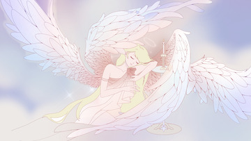 粉蓝梦幻四翼天使