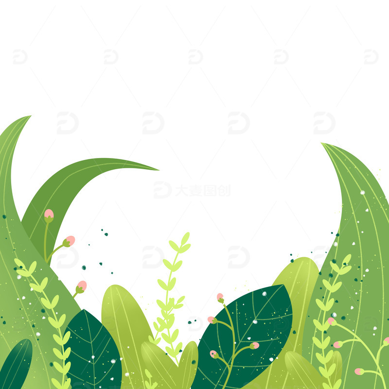绿色小清新春天元素