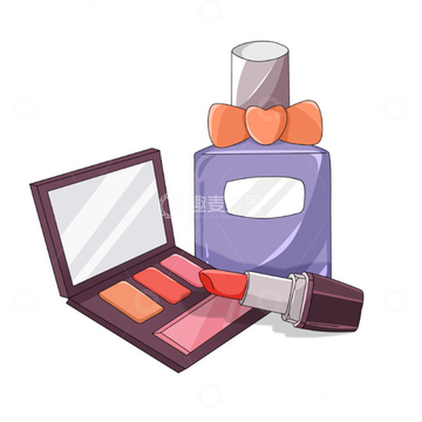 源文件下载【趣麦麦图】情人节口红化妆品香水礼物