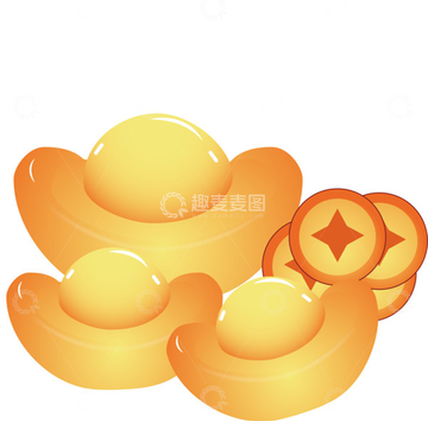 源文件下载【趣麦麦图】-金币和元宝欢天喜地过兔年