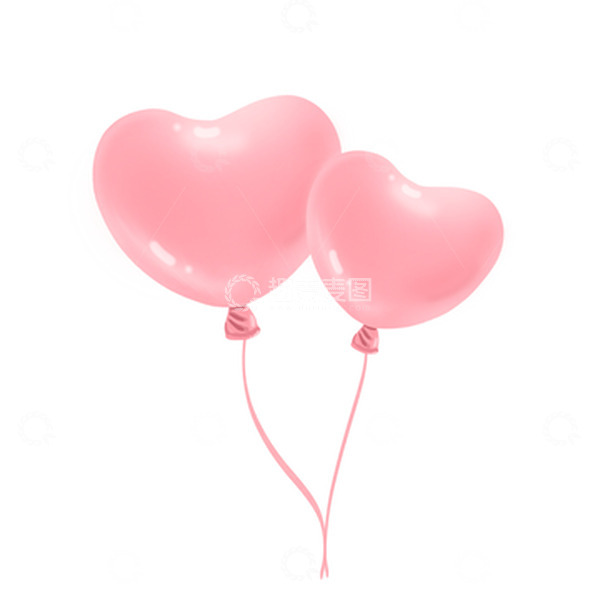 源文件下载【趣麦麦图】-粉色卡通爱心气球情人节手绘图