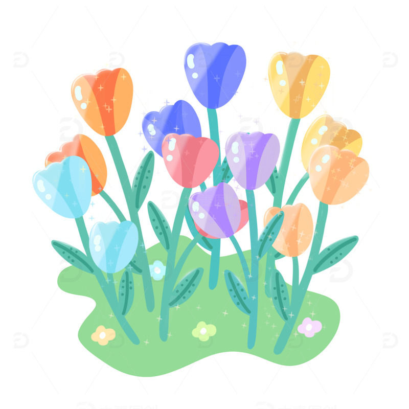 小清新春天鲜花草地花草