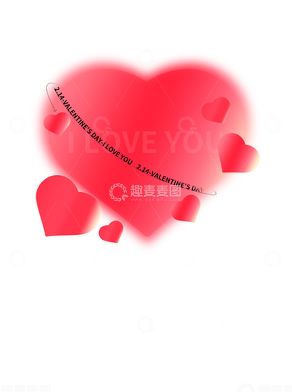 源文件下载【趣麦麦图】情人节节日爱心粉红泡泡爱心
