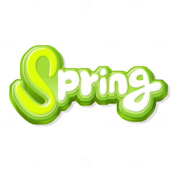 源文件下载【趣麦麦图】清新立体spring艺术字