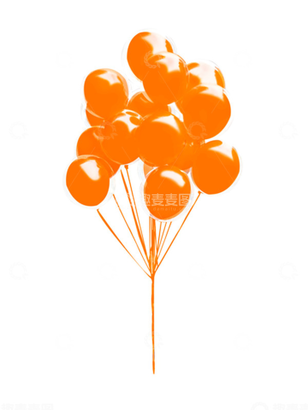 源文件下载【趣麦麦图】妇女节节橘色气氛气球装饰装饰免扣