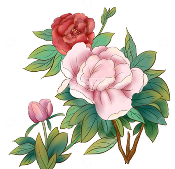 源文件下载【趣麦麦图】粉色手绘春天花卉素材