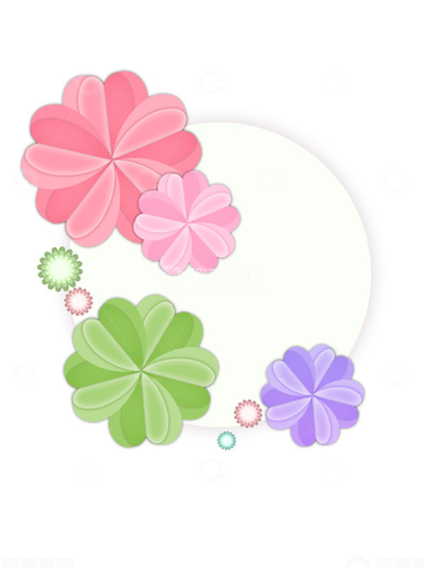 源文件下载【趣麦麦图】春季剪纸爱心花朵素材免扣