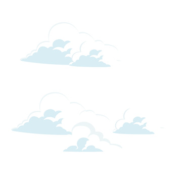 白色卡通云朵手绘图