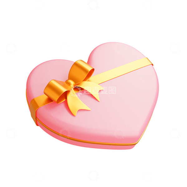 源文件下载【趣麦麦图】3D粉色情人节蝴蝶结爱心礼盒礼物