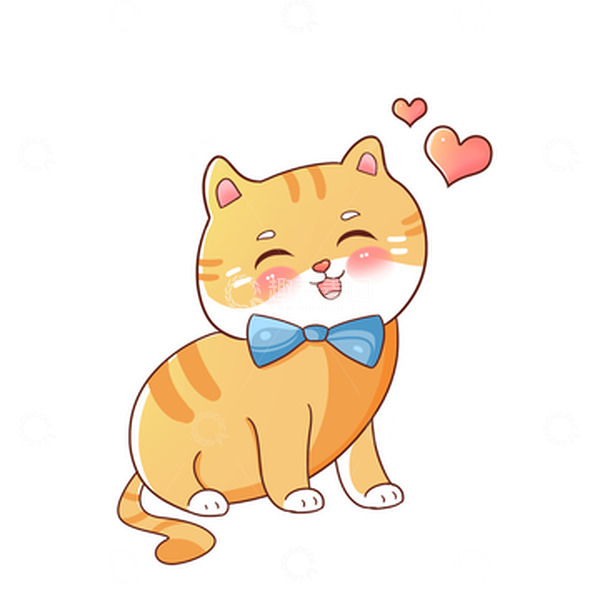 源文件下载【趣麦麦图】黄色可爱卡通猫元素